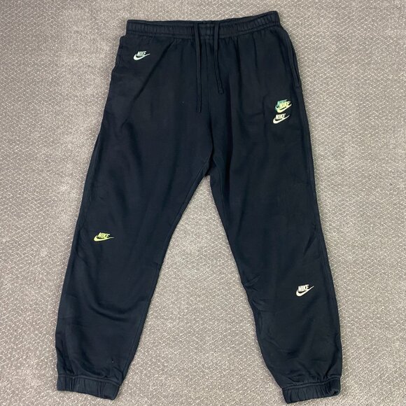 Nike Sweatpants Men's 2XL Black Sports Essentials Joggers Pants Multi Swoosh Gym - Picture 1 of 11